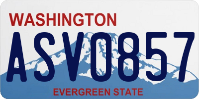 WA license plate ASV0857