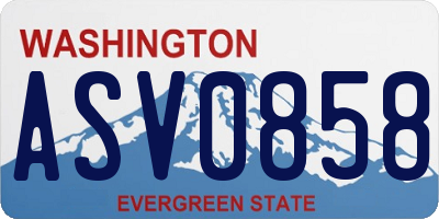 WA license plate ASV0858