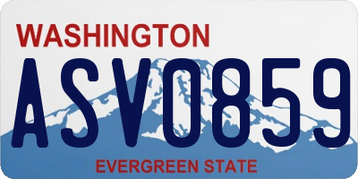 WA license plate ASV0859