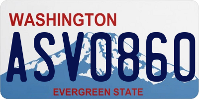 WA license plate ASV0860