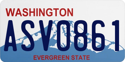 WA license plate ASV0861