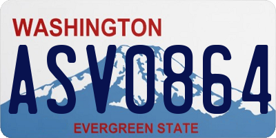 WA license plate ASV0864