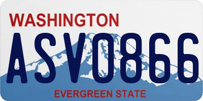 WA license plate ASV0866