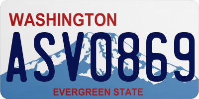WA license plate ASV0869