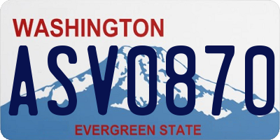 WA license plate ASV0870