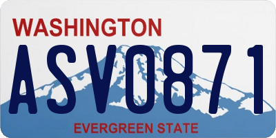 WA license plate ASV0871