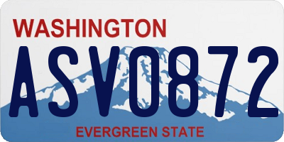 WA license plate ASV0872