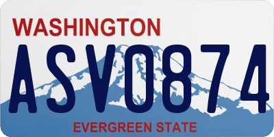 WA license plate ASV0874