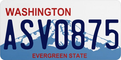 WA license plate ASV0875