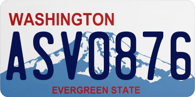 WA license plate ASV0876