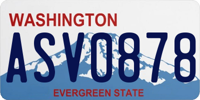 WA license plate ASV0878