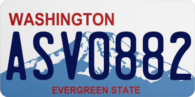 WA license plate ASV0882