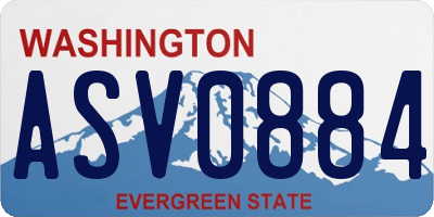 WA license plate ASV0884
