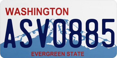 WA license plate ASV0885