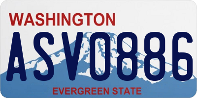 WA license plate ASV0886