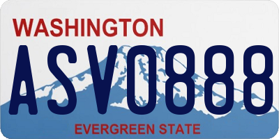 WA license plate ASV0888