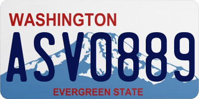 WA license plate ASV0889