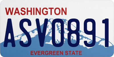 WA license plate ASV0891
