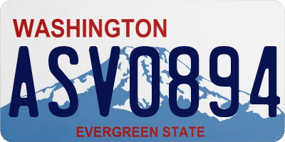 WA license plate ASV0894