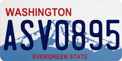 WA license plate ASV0895