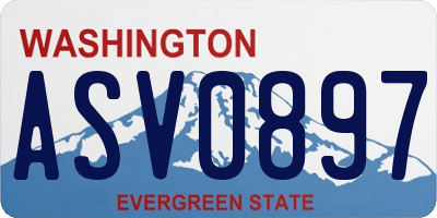 WA license plate ASV0897