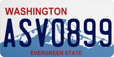 WA license plate ASV0899