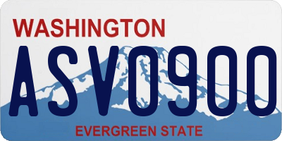WA license plate ASV0900