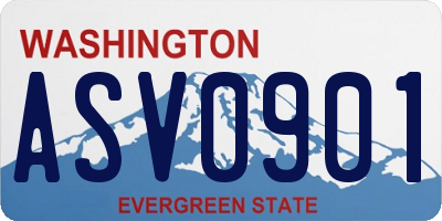 WA license plate ASV0901