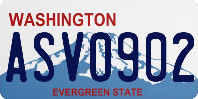 WA license plate ASV0902