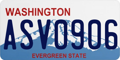 WA license plate ASV0906