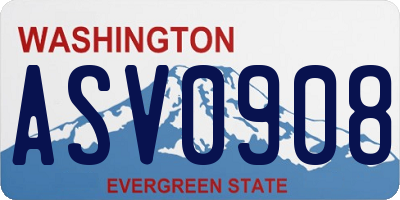 WA license plate ASV0908