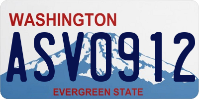 WA license plate ASV0912