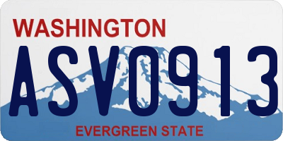 WA license plate ASV0913