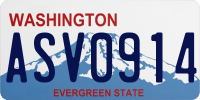 WA license plate ASV0914