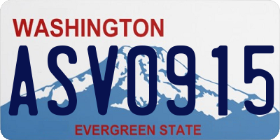 WA license plate ASV0915