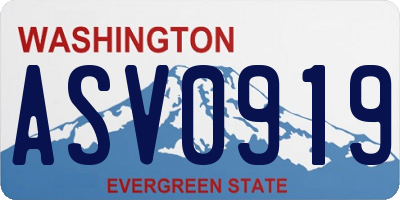 WA license plate ASV0919