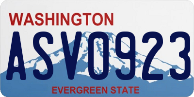 WA license plate ASV0923
