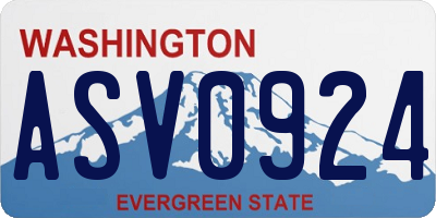 WA license plate ASV0924