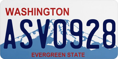 WA license plate ASV0928