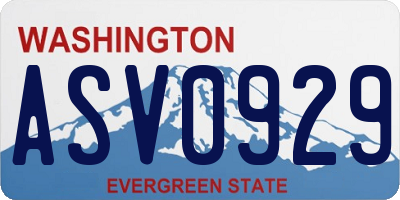 WA license plate ASV0929