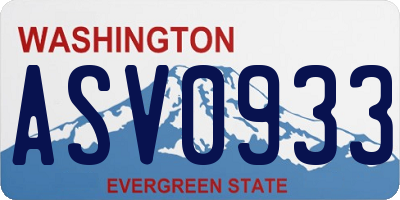 WA license plate ASV0933