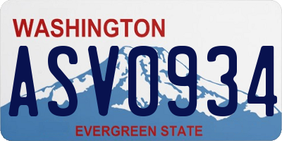 WA license plate ASV0934