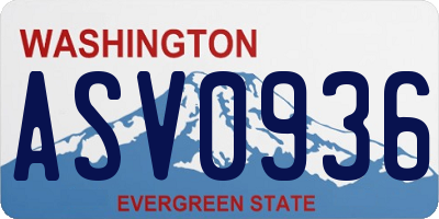 WA license plate ASV0936