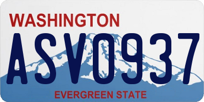 WA license plate ASV0937