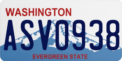 WA license plate ASV0938