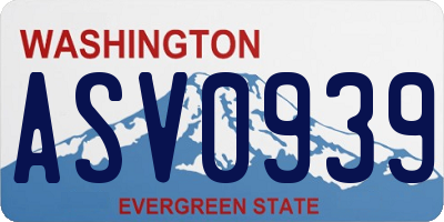WA license plate ASV0939