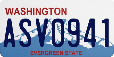 WA license plate ASV0941