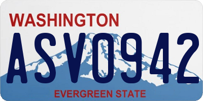 WA license plate ASV0942