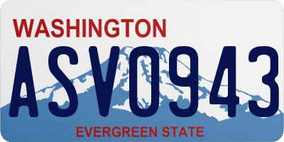 WA license plate ASV0943