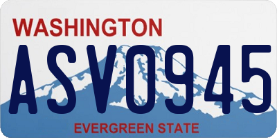 WA license plate ASV0945